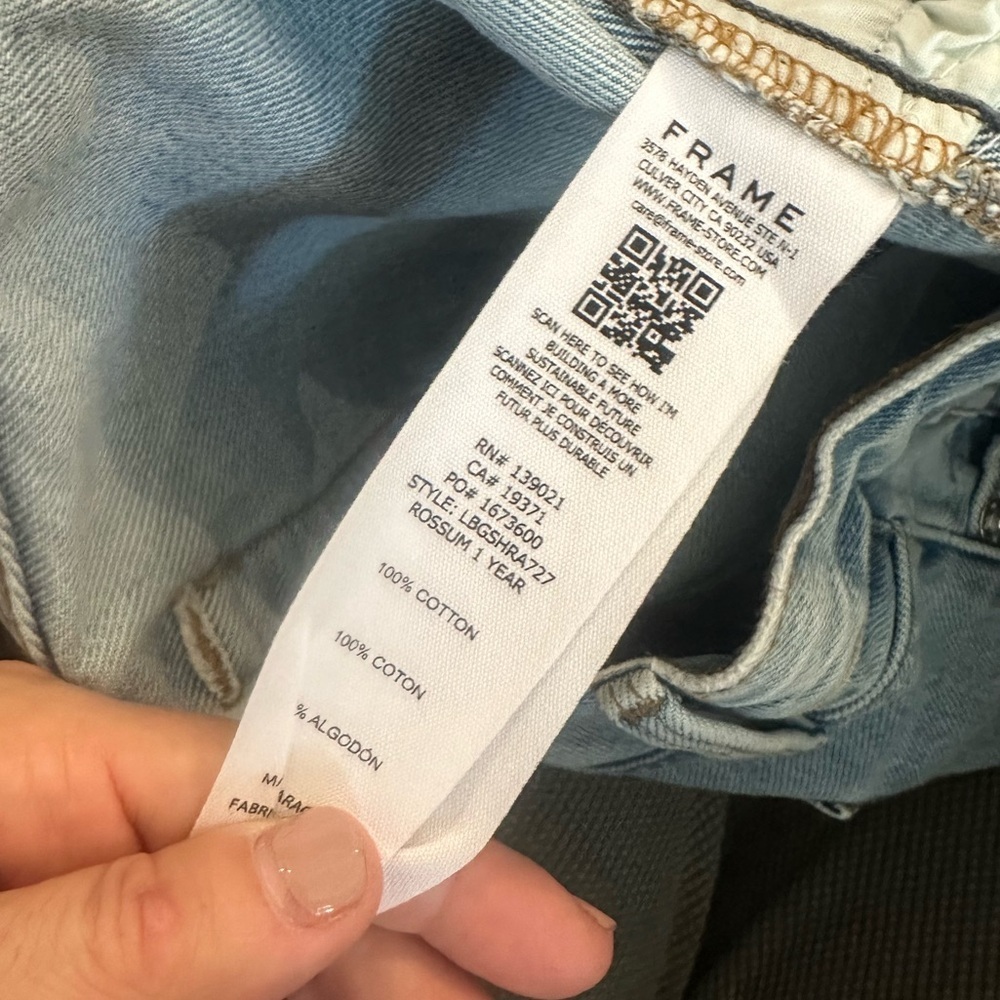FRAME Le Brigette Denim Shorts in Rossum 1 Year - Picture 6 of 6